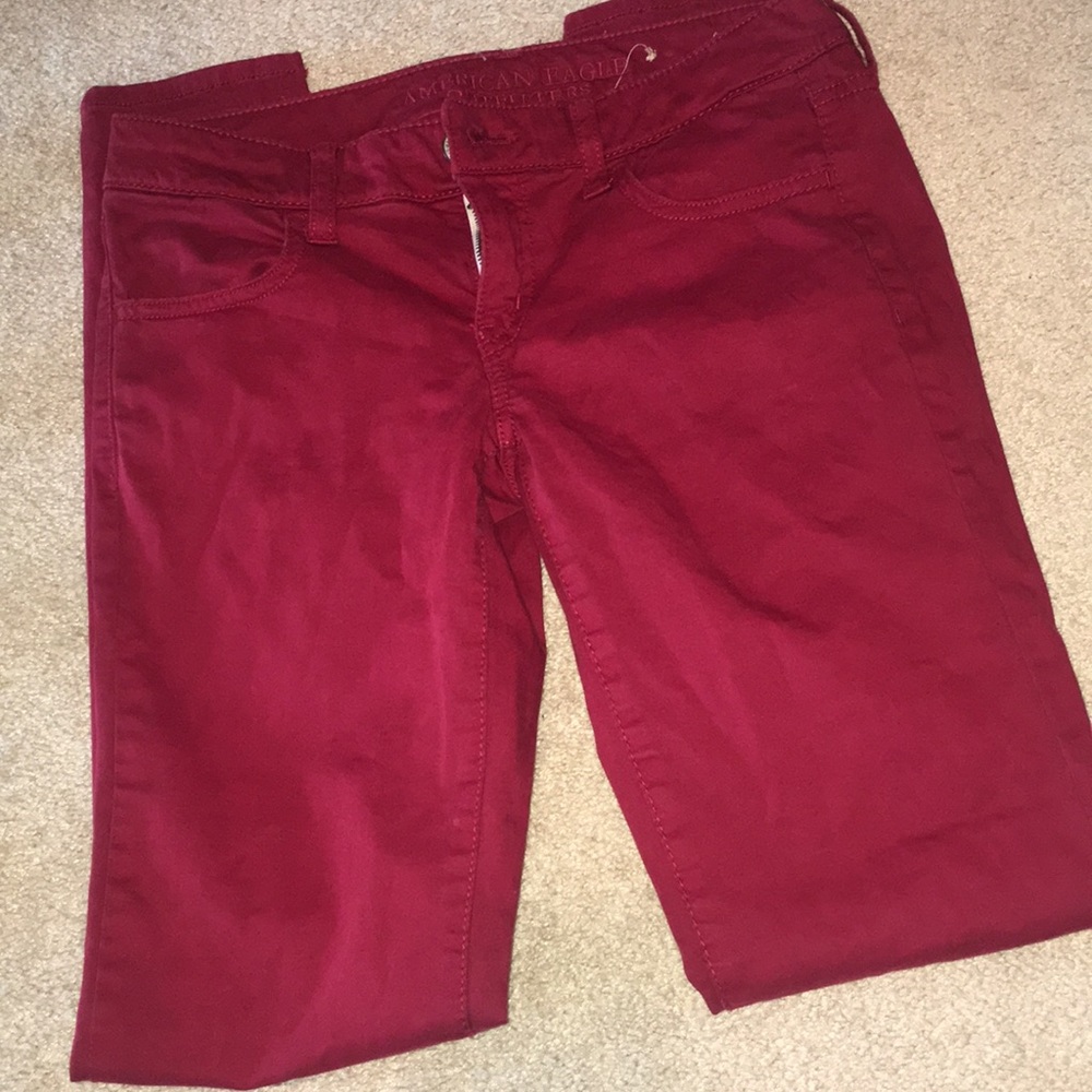 Red jeggings American eagle